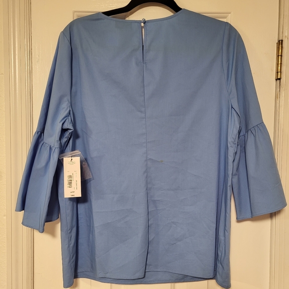 Women’s a.n.a a new approach Sky Blue Top with Bell Sleeves -Size L - Picture 4 of 9